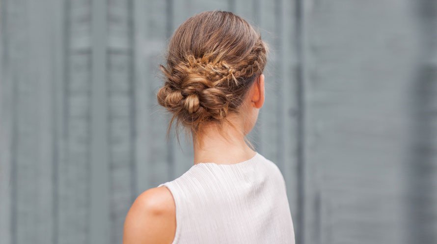 hairstyle big braided prom bun image
